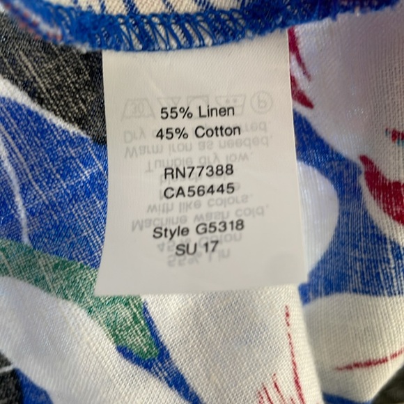 J Crew Factory Tropical Floral Linen Blend Peplum Sleeveless Top. Size 0 - Picture 9 of 10